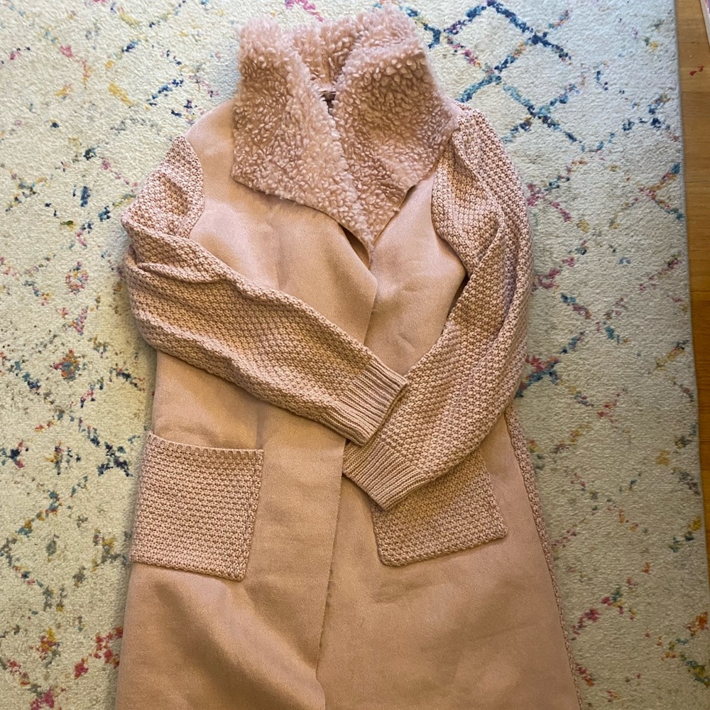 Blush pink cozy coat/sweater